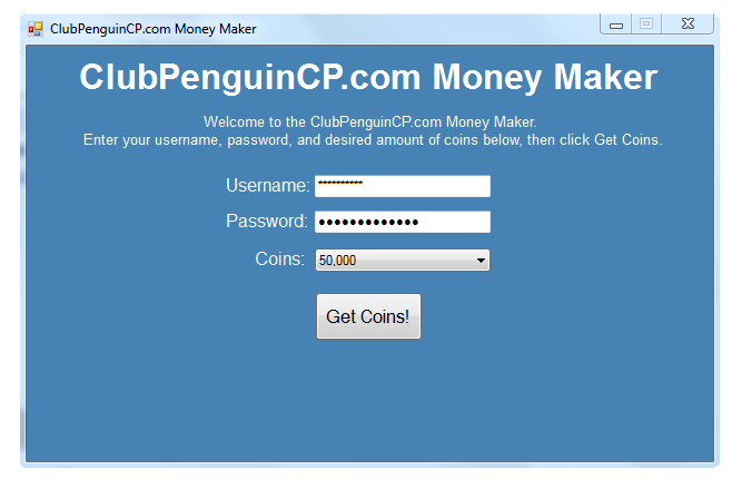 club penguin cp.com money maker